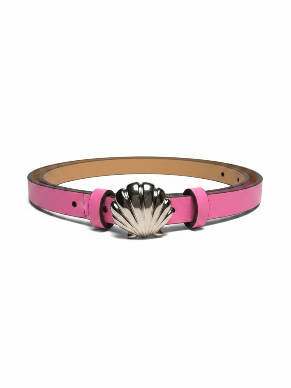 Kate Spade Pink Leather Belt with Shell Buckle NWT